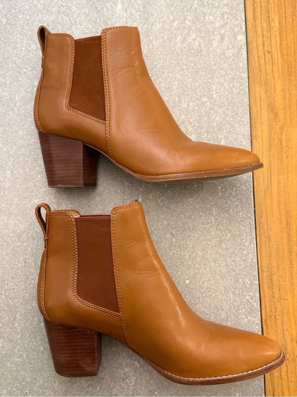 Madewell The Regan Boot English Saddle Brown Leather Ankle Boots 9.5 - Picture 4 of 14